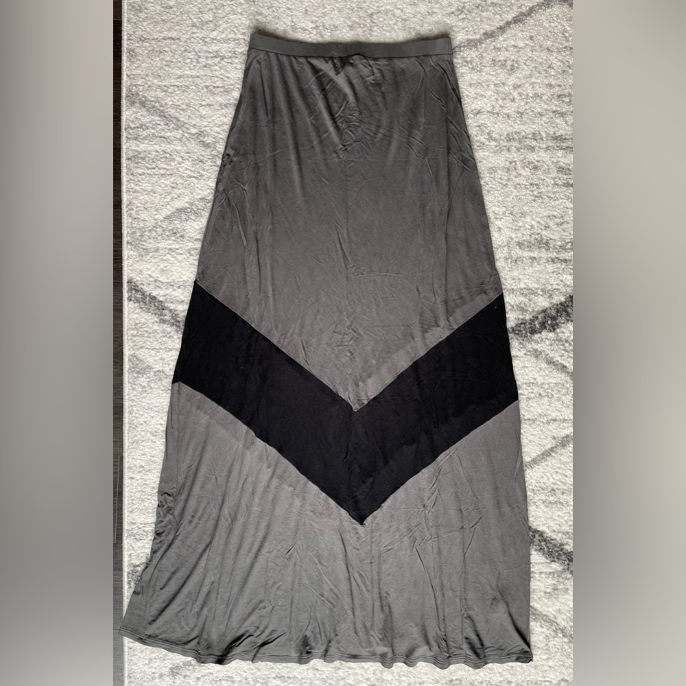 Gray & Black Maxi Skirt